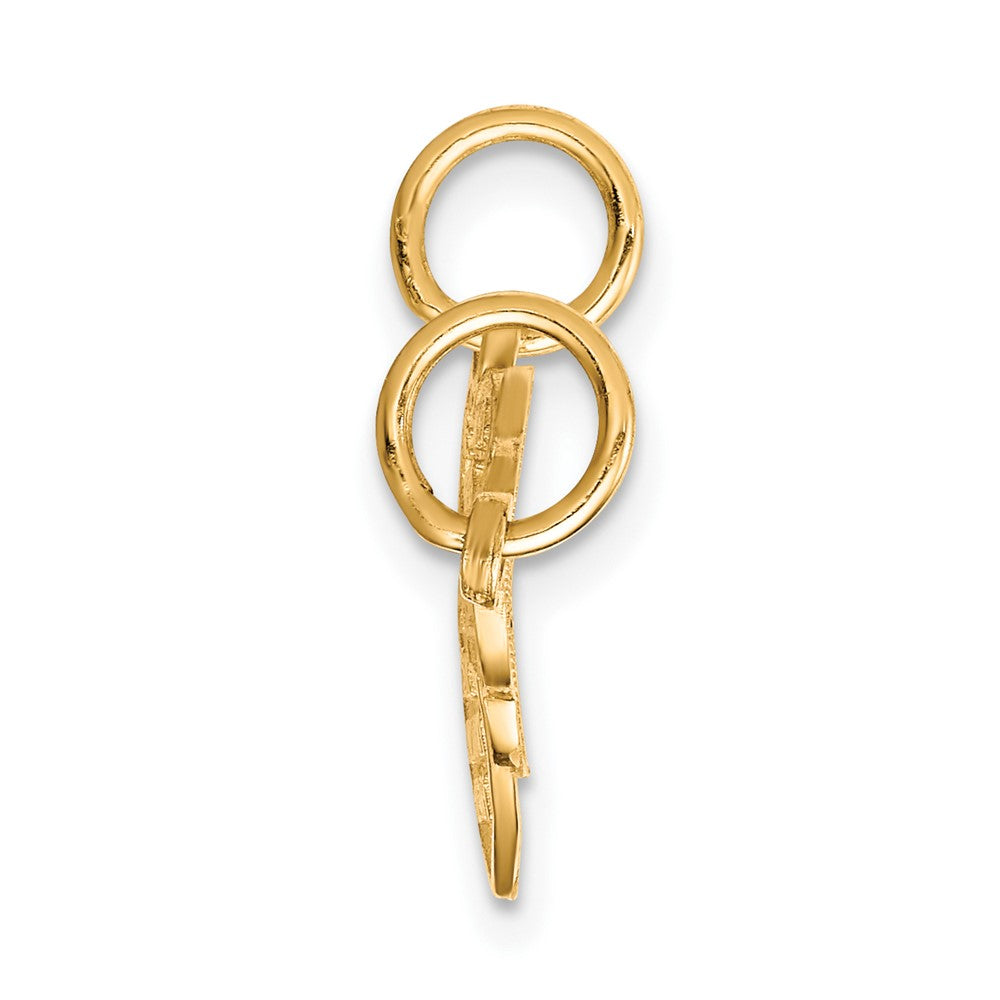 10K Gelbgold Herz und Key Break-apart Charm