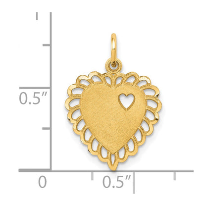 10K Gelbgold Herz Charm