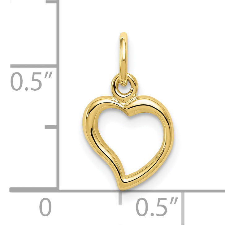 10K Gelbgold 10K Poliert Herz Anhänger