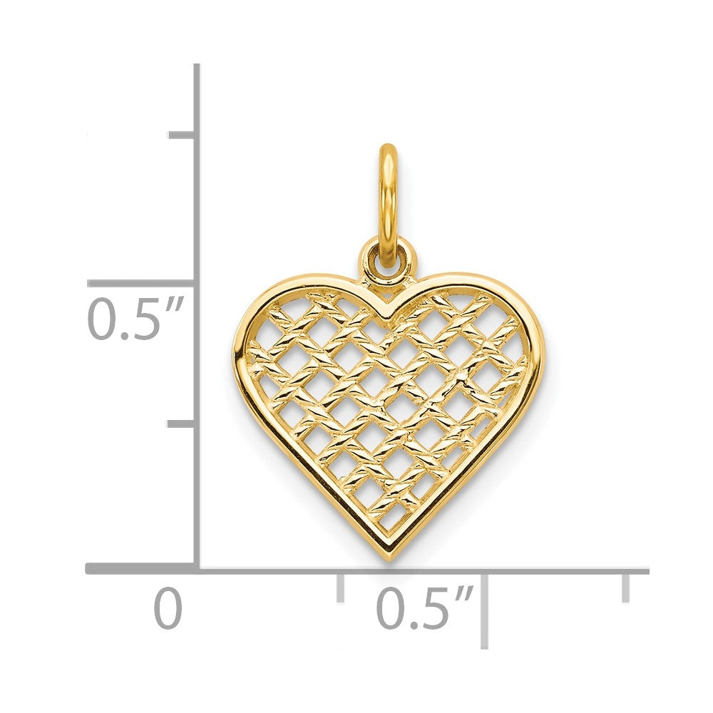 10K Gelbgold Herz Charm