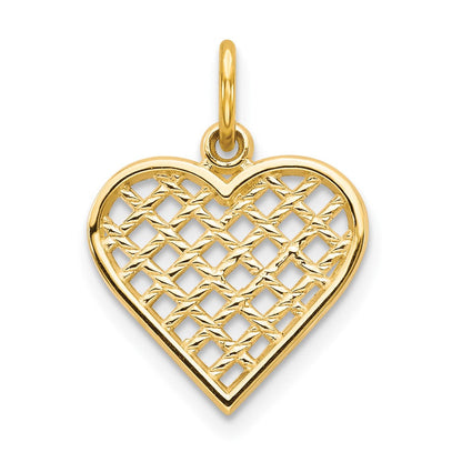 10K Gelbgold Herz Charm