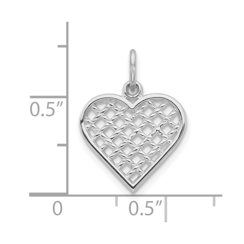 10K Weißgold Herz Charm