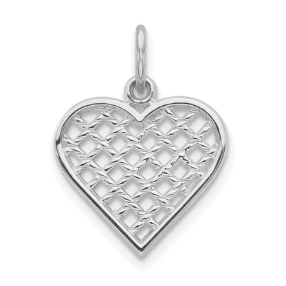 10K Weißgold Herz Charm