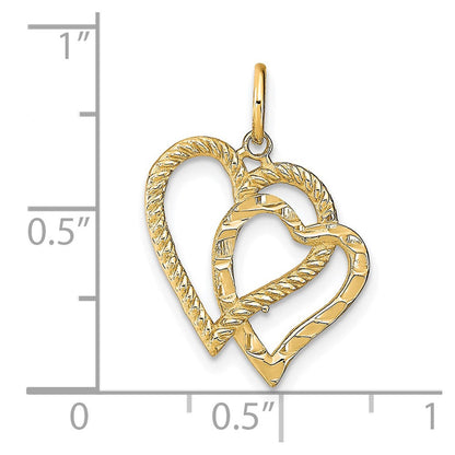 10K Gelbgold Herz Charm