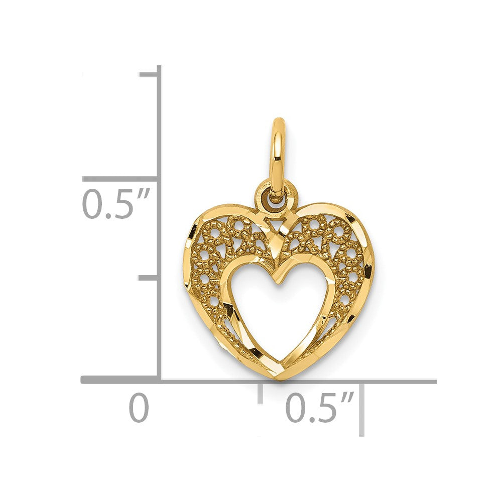 10K Gelbgold Herz Charm