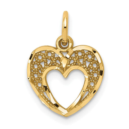 10K Gelbgold Herz Charm