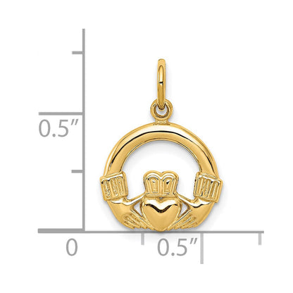 10K Gelbgold Claddagh Charm