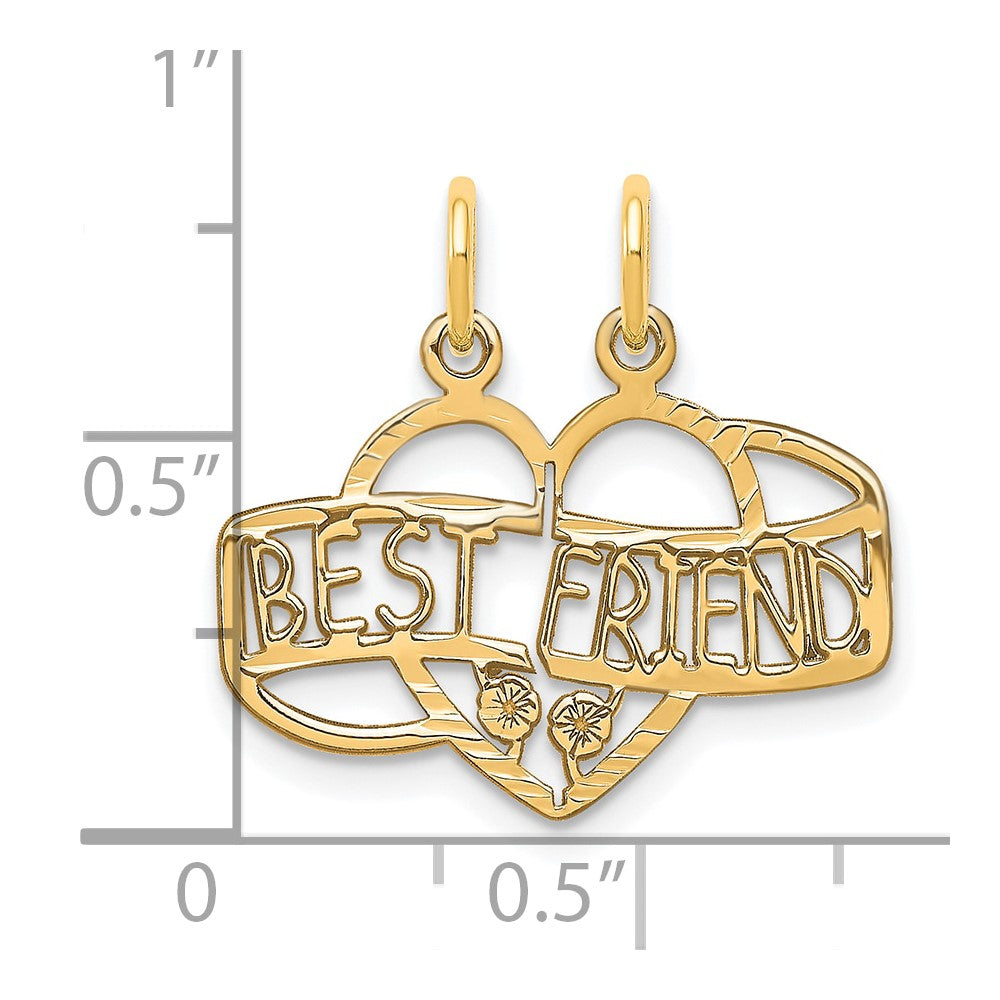10K Gelbgold Beste Freund 2 Stück Break-a-part Charm
