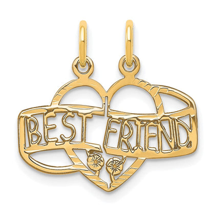10K Gelbgold Beste Freund 2 Stück Break-a-part Charm