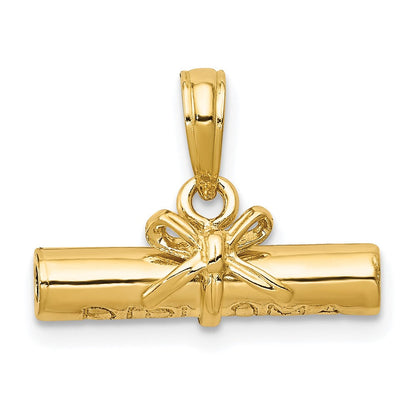 10K Gelbgold 3-d Diploma Anhänger
