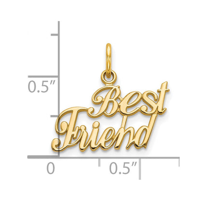 10K Gelbgold Beste Freund Charm