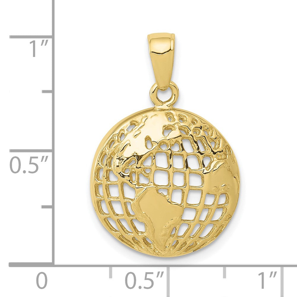 10K Gelbgold Poliert Globe Anhänger