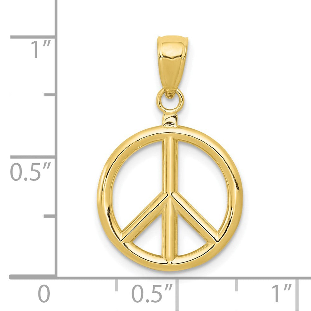 10K Gelbgold 10K 3d Frieden Symbol Anhänger