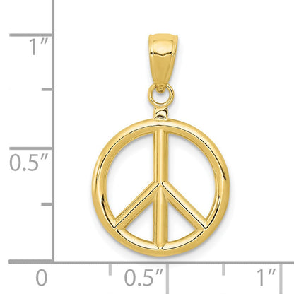 10K Gelbgold 10K 3d Frieden Symbol Anhänger