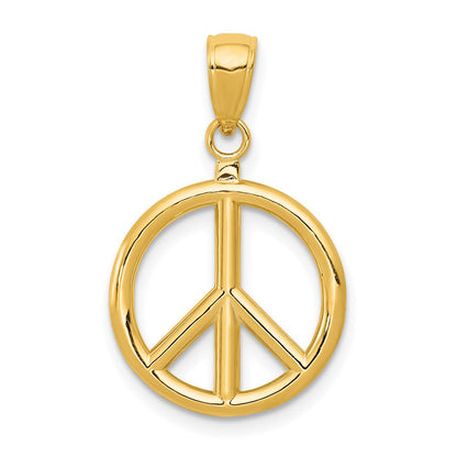10K Gelbgold 10K 3d Frieden Symbol Anhänger