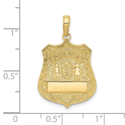 10K Gelbgold Groß Police Abzeichen Anhänger