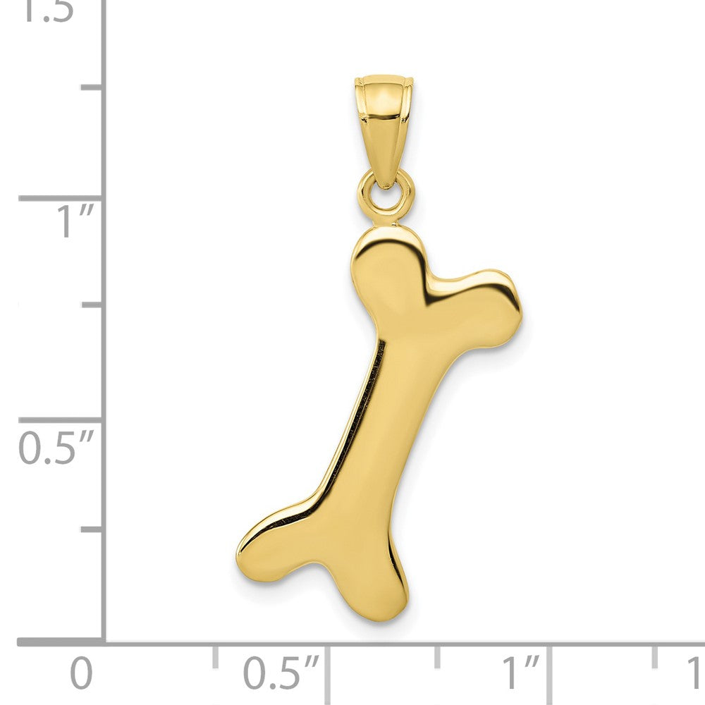 10K Gelbgold 3-d Hund Bone Anhänger