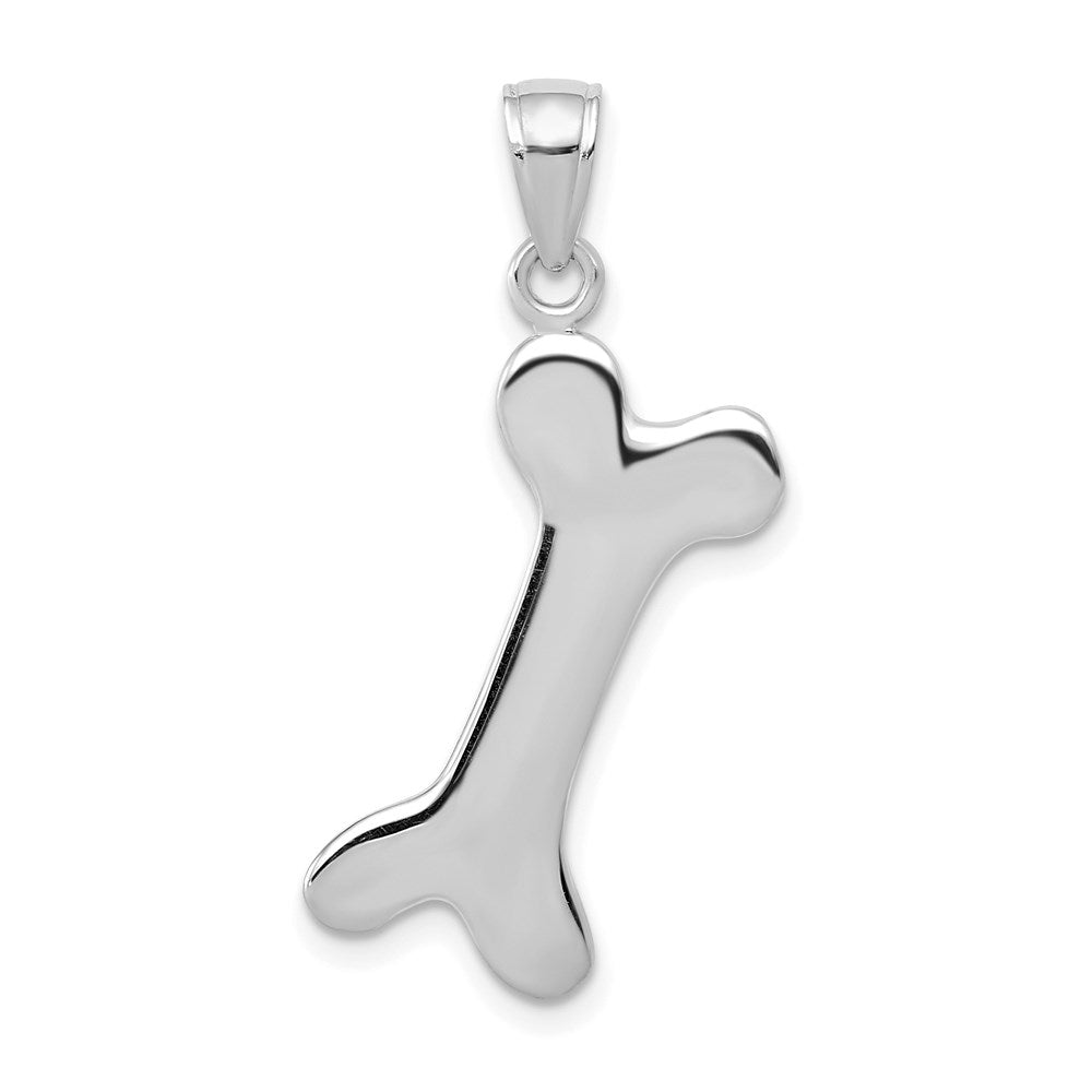 10K Weißgold 3-d Hund Bone Anhänger