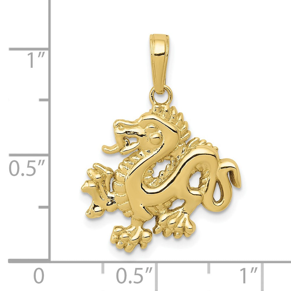 10K Gelbgold Drache Anhänger