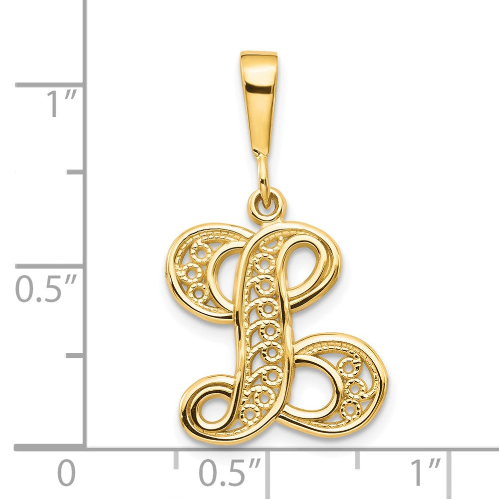 10K Gelbgold Initiale L Anhänger
