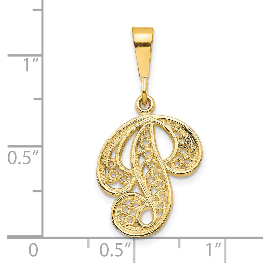 10K Gelbgold Initiale P Anhänger