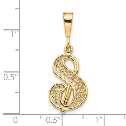 10K Gelbgold Initiale S Anhänger