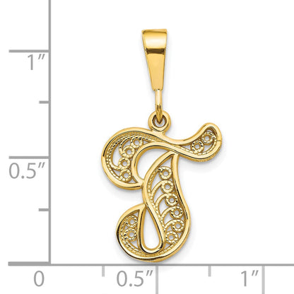 10K Gelbgold Initiale T Anhänger