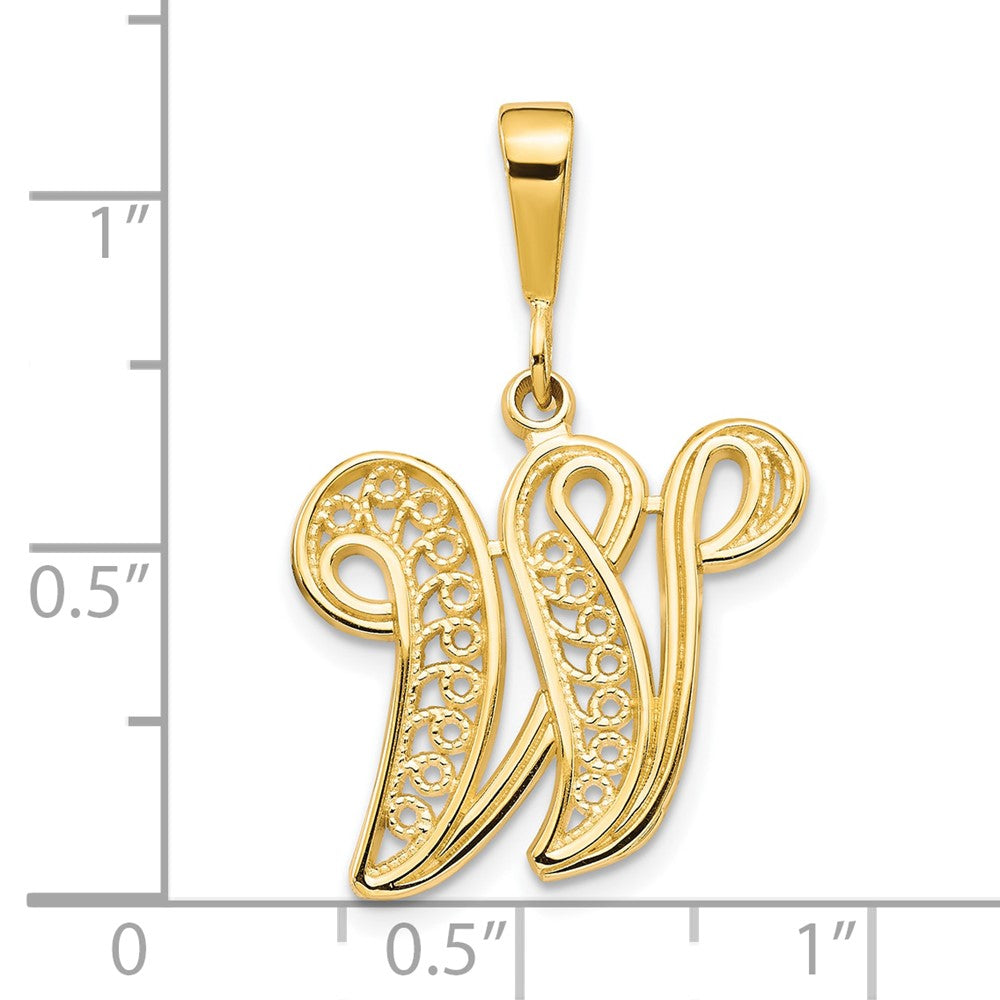 10K Gelbgold Initiale W Anhänger