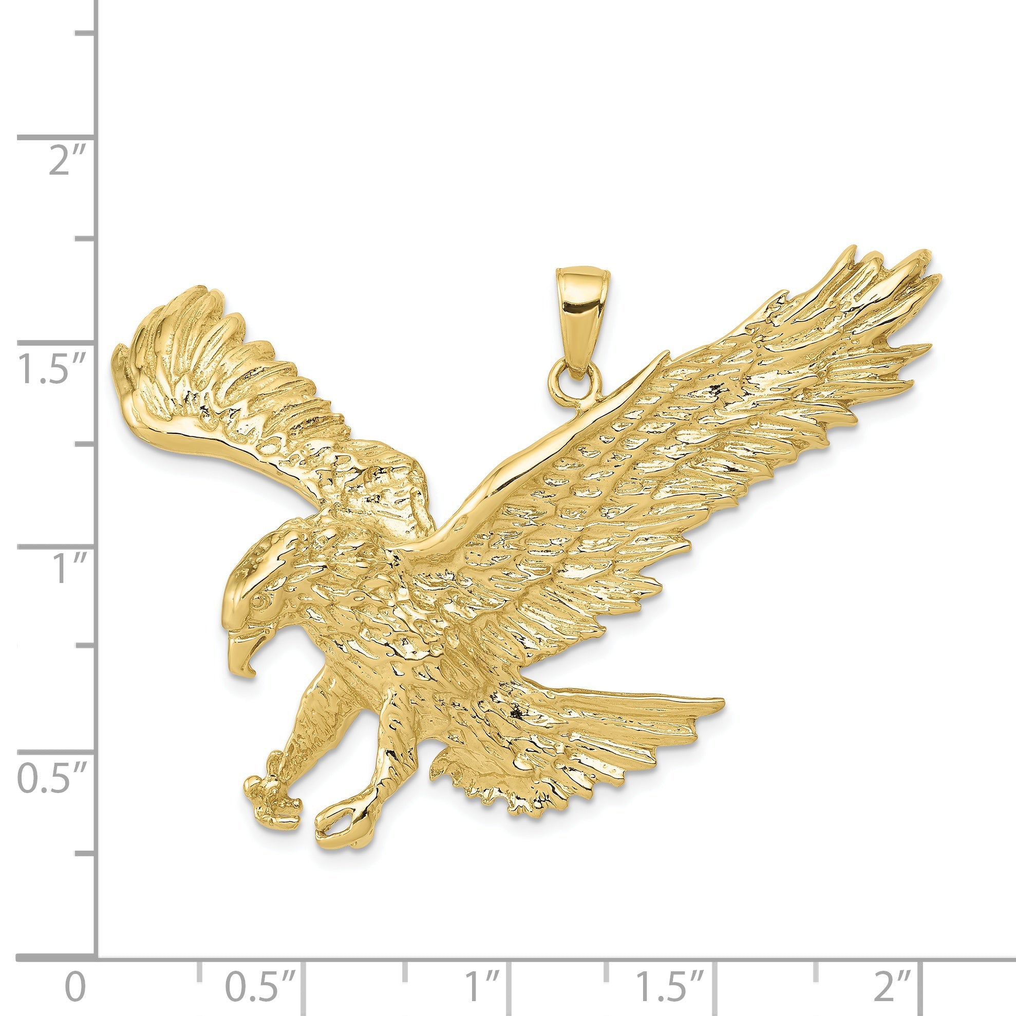 10K Gelbgold Massiv Poliert Adler Anhänger