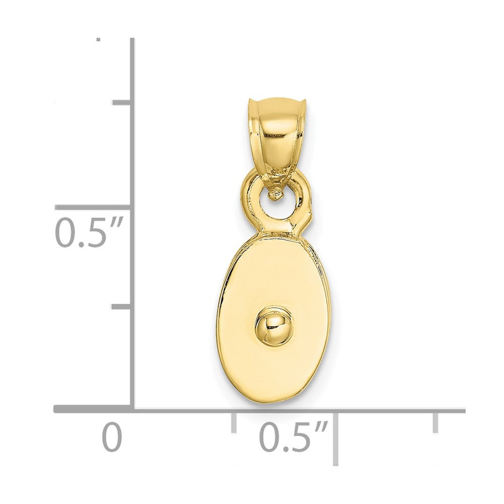 10K Gelbgold 10K Poliert 3-d Beweglich Pulley Charm