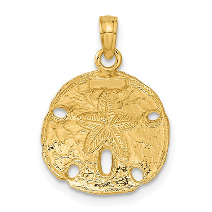 10K Gelbgold 10K Poliert Sand Dollar Anhänger