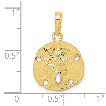 10K Gelbgold 10K Poliert Sand Dollar Anhänger