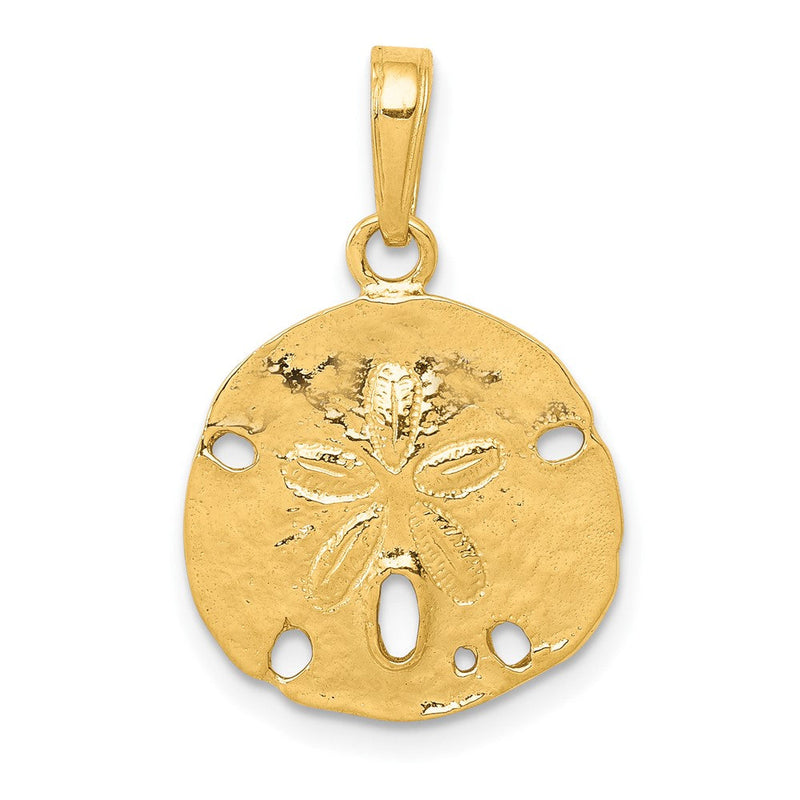 10K Gelbgold 10K Poliert Sand Dollar Anhänger
