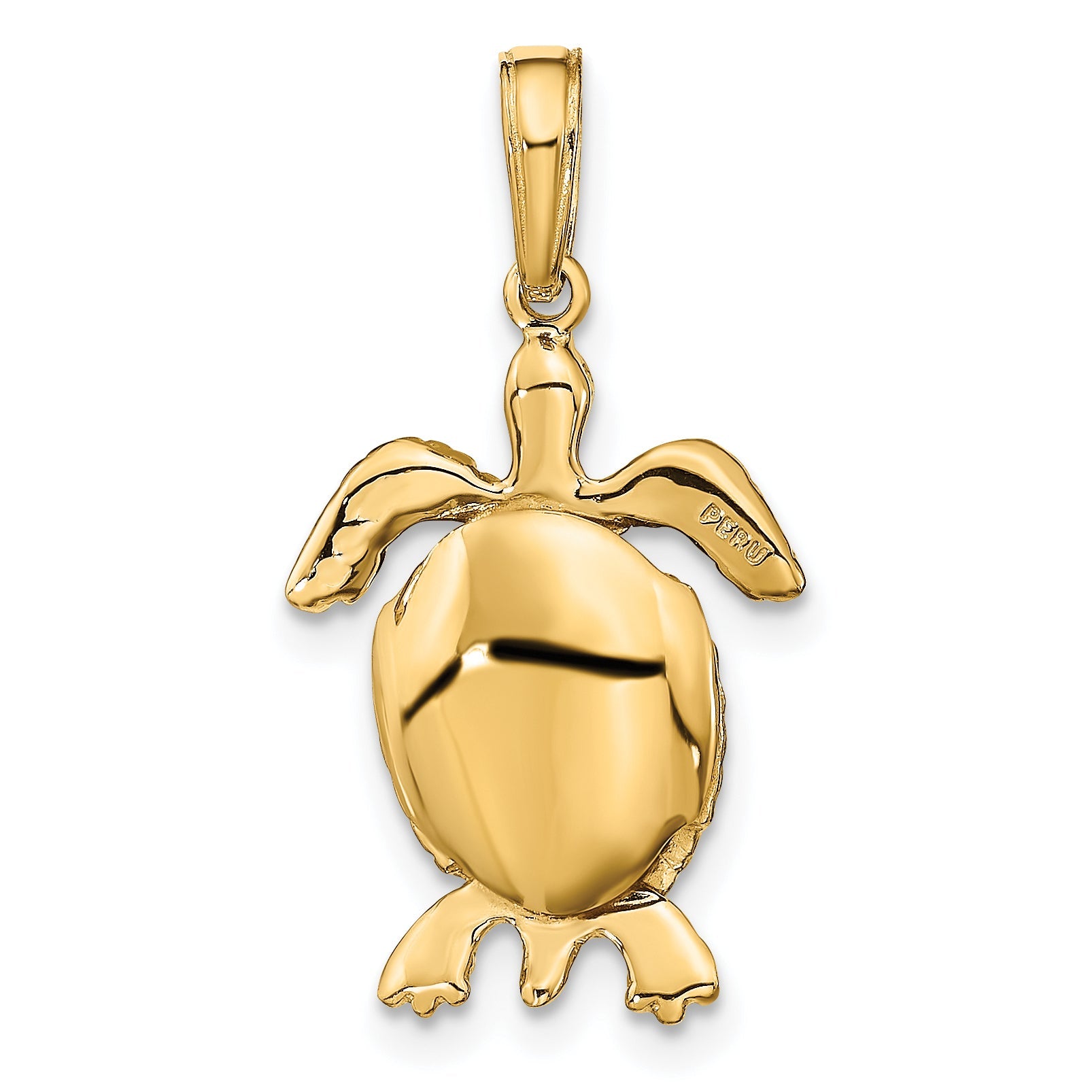 10K Gelbgold 3-d Beweglich Schildkröte Anhänger