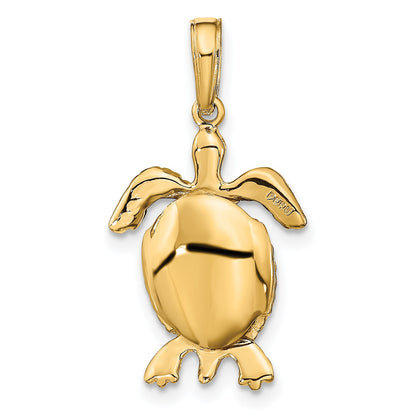 10K Gelbgold 3-d Beweglich Schildkröte Anhänger