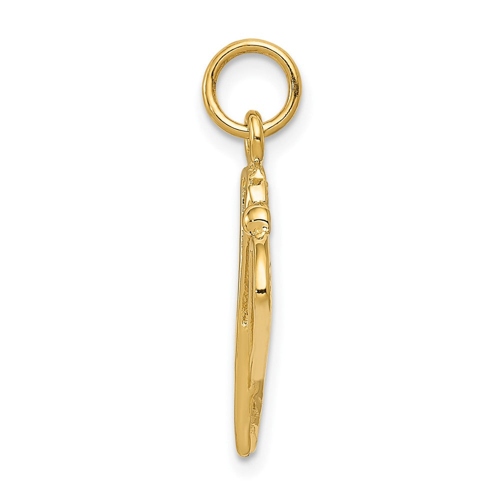 10K Gelbgold Poliert Lacrosse Sticks Charm