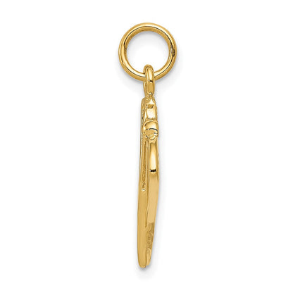10K Gelbgold Poliert Lacrosse Sticks Charm