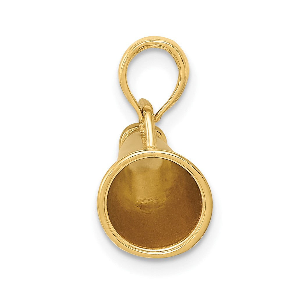 10K Gelbgold 10K Poliert 3-d Klein Megaphone Anhänger