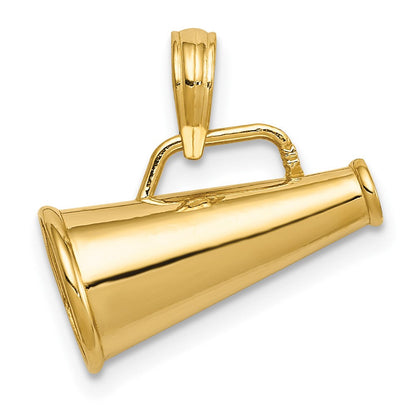 10K Gelbgold 10K Poliert 3-d Klein Megaphone Anhänger