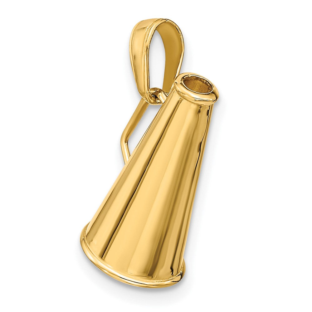 10K Gelbgold 10K Poliert 3-d Klein Megaphone Anhänger