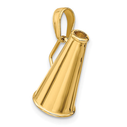 10K Gelbgold 10K Poliert 3-d Klein Megaphone Anhänger