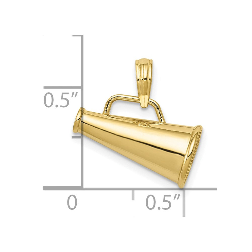 10K Gelbgold 10K Poliert 3-d Klein Megaphone Anhänger