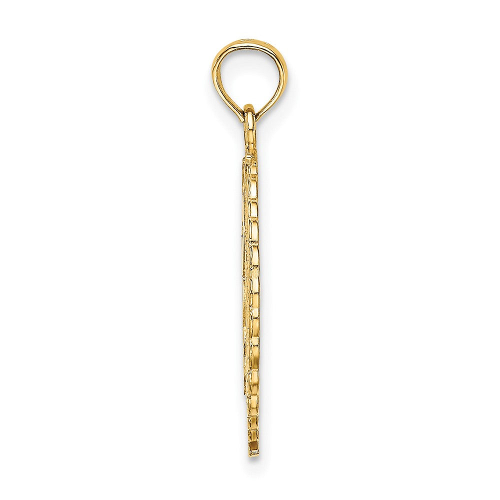 10K Gelbgold 10K Massiv Poliert Framed Gymnast Anhänger