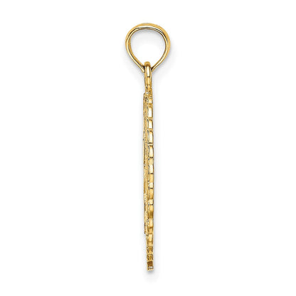 10K Gelbgold 10K Massiv Poliert Framed Gymnast Anhänger