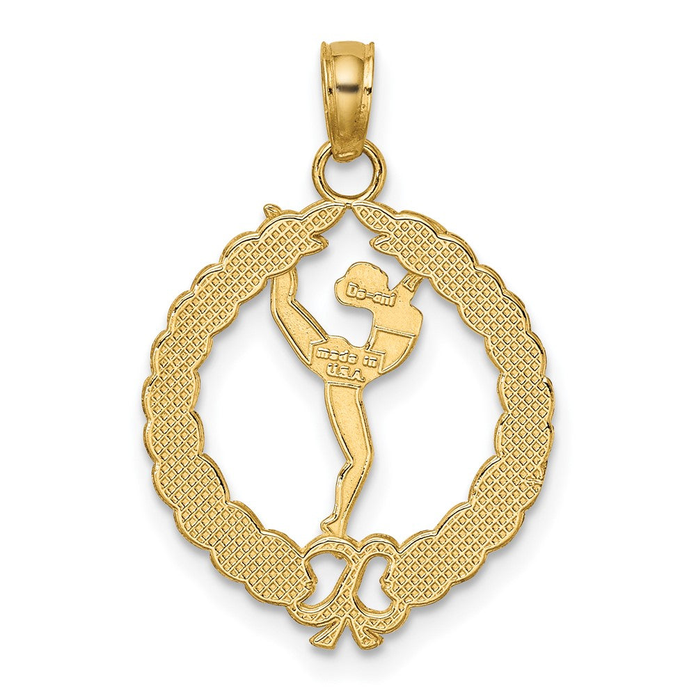 10K Gelbgold 10K Massiv Poliert Framed Gymnast Anhänger