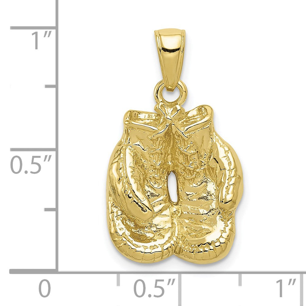 10K Gelbgold 10K Massiv Poliert Offen-backed Boxing Gloves Anhänger