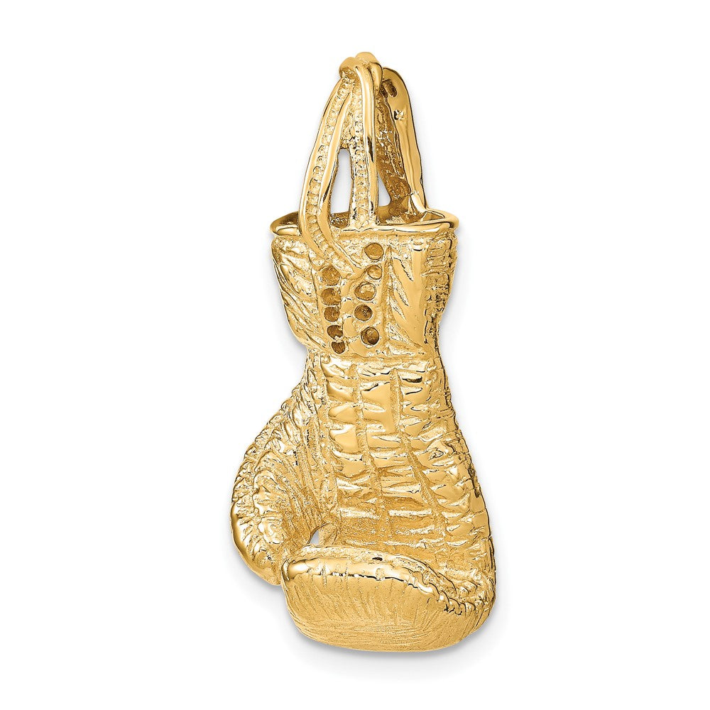 10K Gelbgold 10K Hohl Poliert 3-d Boxing Glove Anhänger