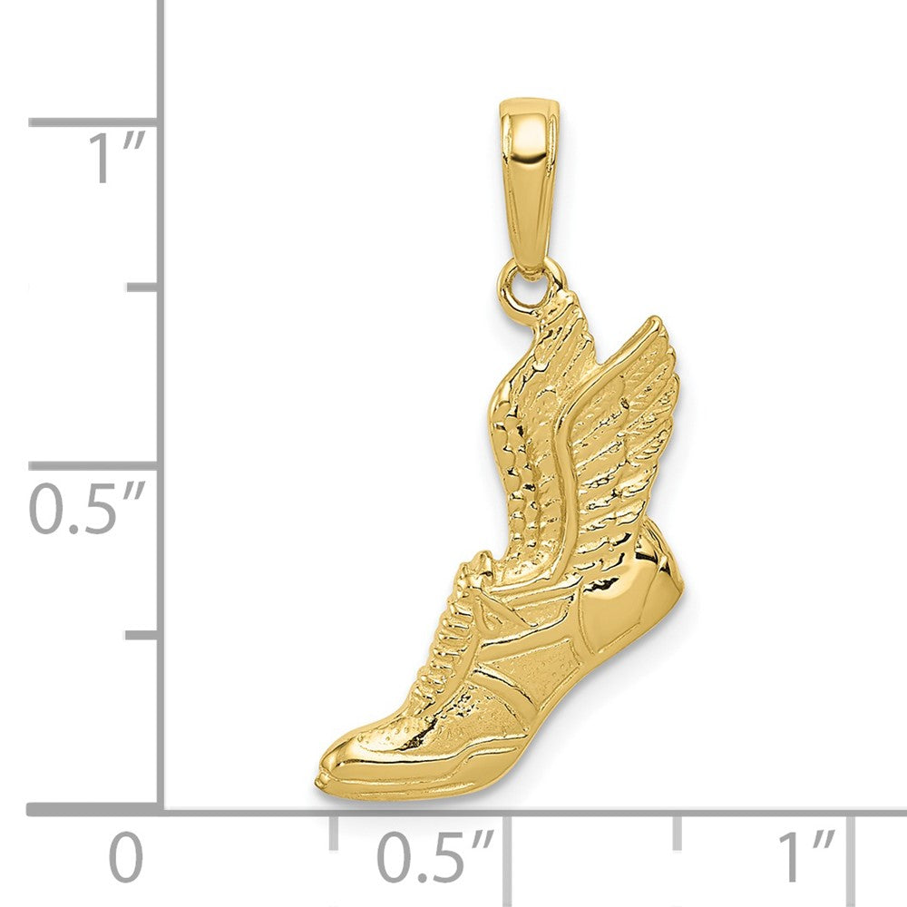 10K Gelbgold 10K Poliert Running Schuh Anhänger