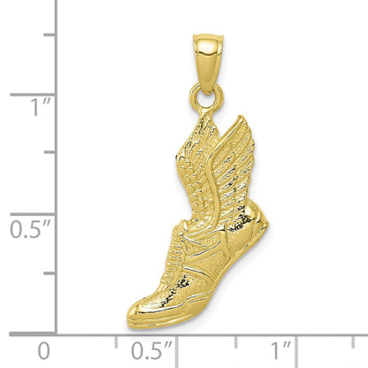 10K Gelbgold 10K Poliert Running Schuh Anhänger