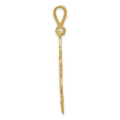 10K Gelbgold Fleur De Lis Kreuz Anhänger
